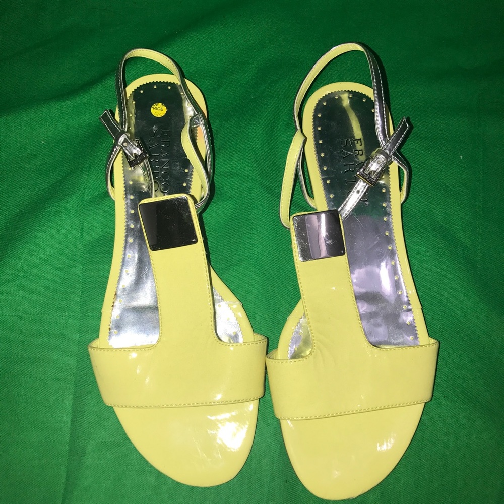 Franco Sarto - Patent leather lemon yellow and silver art…